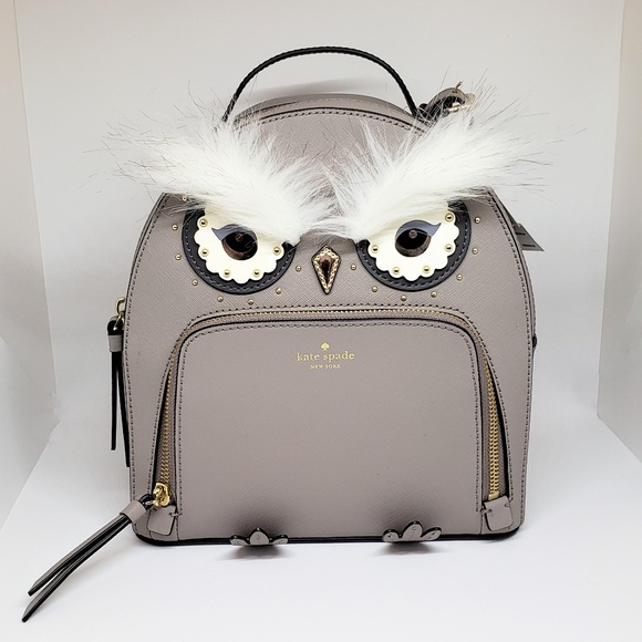 SOLD!  NWT KATE SPADE Grey Owl Backpack - Picture 6 of 8